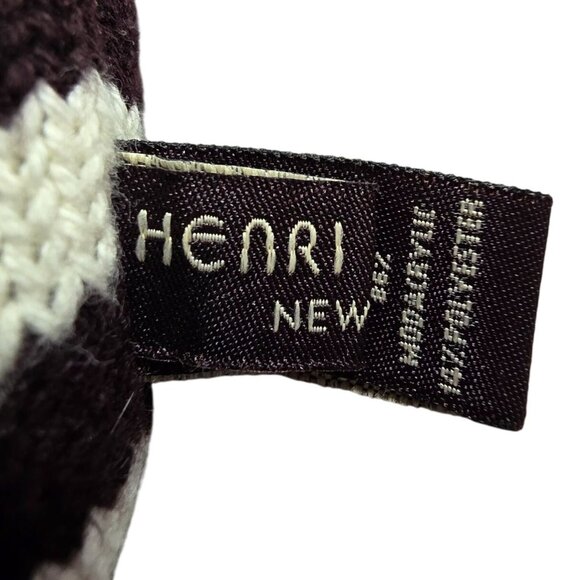 Henri Bendel Striped Knit Christmas Stocking Faux Fur Cuff Black & White - Picture 3 of 6